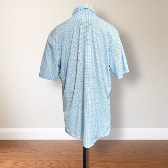 Polo Golf Ralph Lauren Men's L Blue Plaid Print Cotton Short Sleeve Golf Polo - Picture 4 of 7